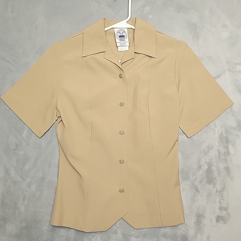 Quarterdeck Collection Blouse Womens 10 Regular Khaki Service Uniform USA Made